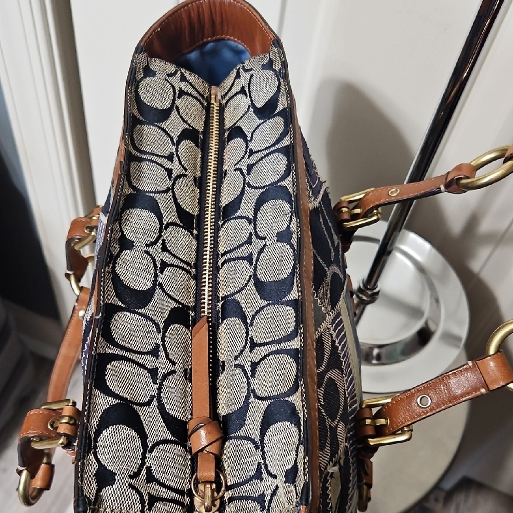 Coach EUC Denim Patchwork Tote - image 6
